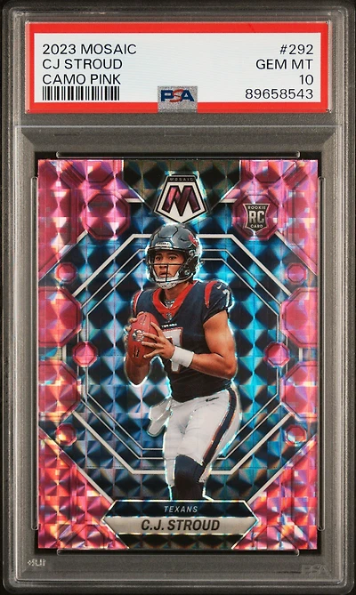 2023 Panini Mosaic 292 Cj Stroud Camo Pink PSA
