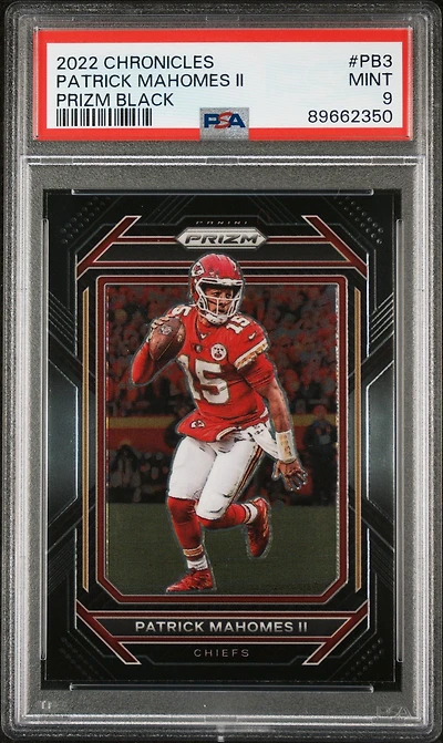 2022 Panini Chronicles Prizm Black Pb3 Patrick Mahomes Ii PSA 9