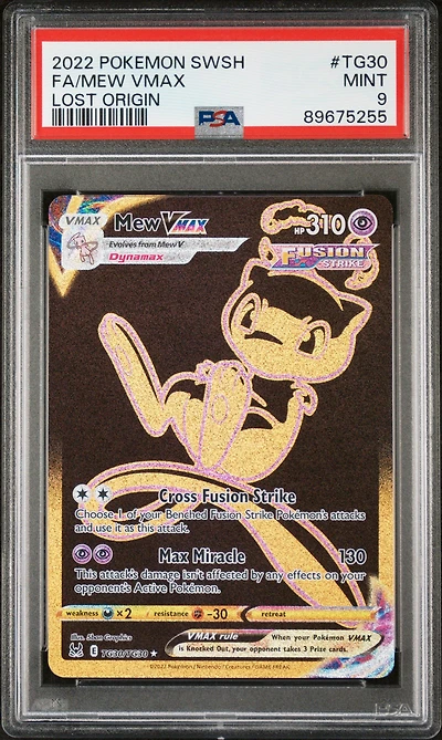 2022 Pokemon Sword & Shield Lost Origin Tg30 Fa/mew Vmax PSA 9