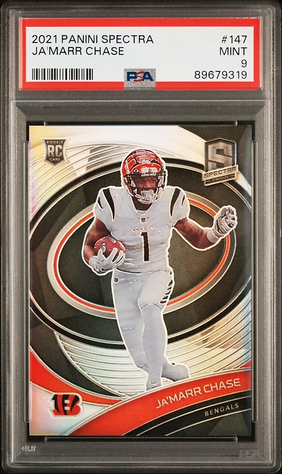 2021 Panini Spectra 147 Ja'marr Chase PSA 9