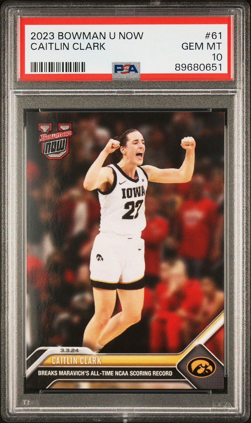 2023 Bowman U Now 61 Caitlin Clark PSA
