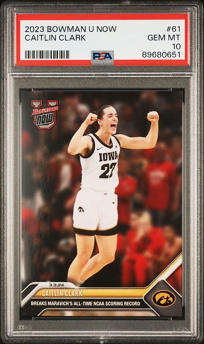 2023 Bowman U Now 61 Caitlin Clark PSA
