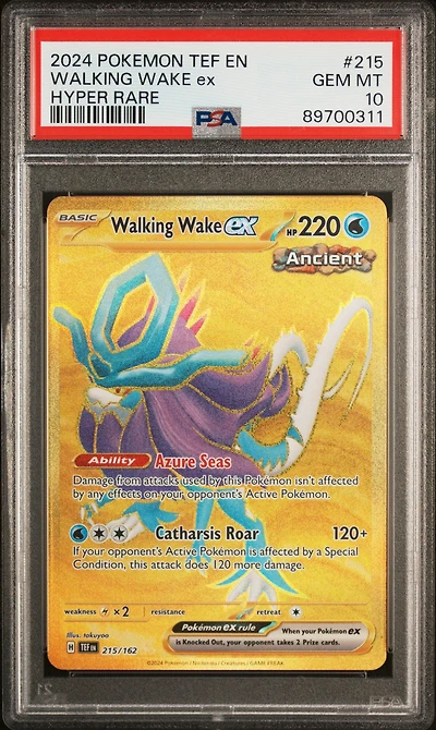 2024 Pokemon Tef En-temporal Forces 215 Walking Wake Ex Hyper Rare PSA