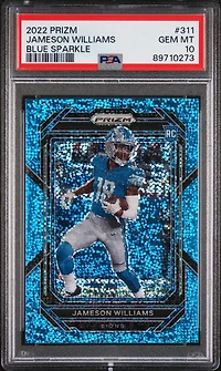 2022 Panini Prizm 311 Jameson Williams Blue Sparkle PSA 10