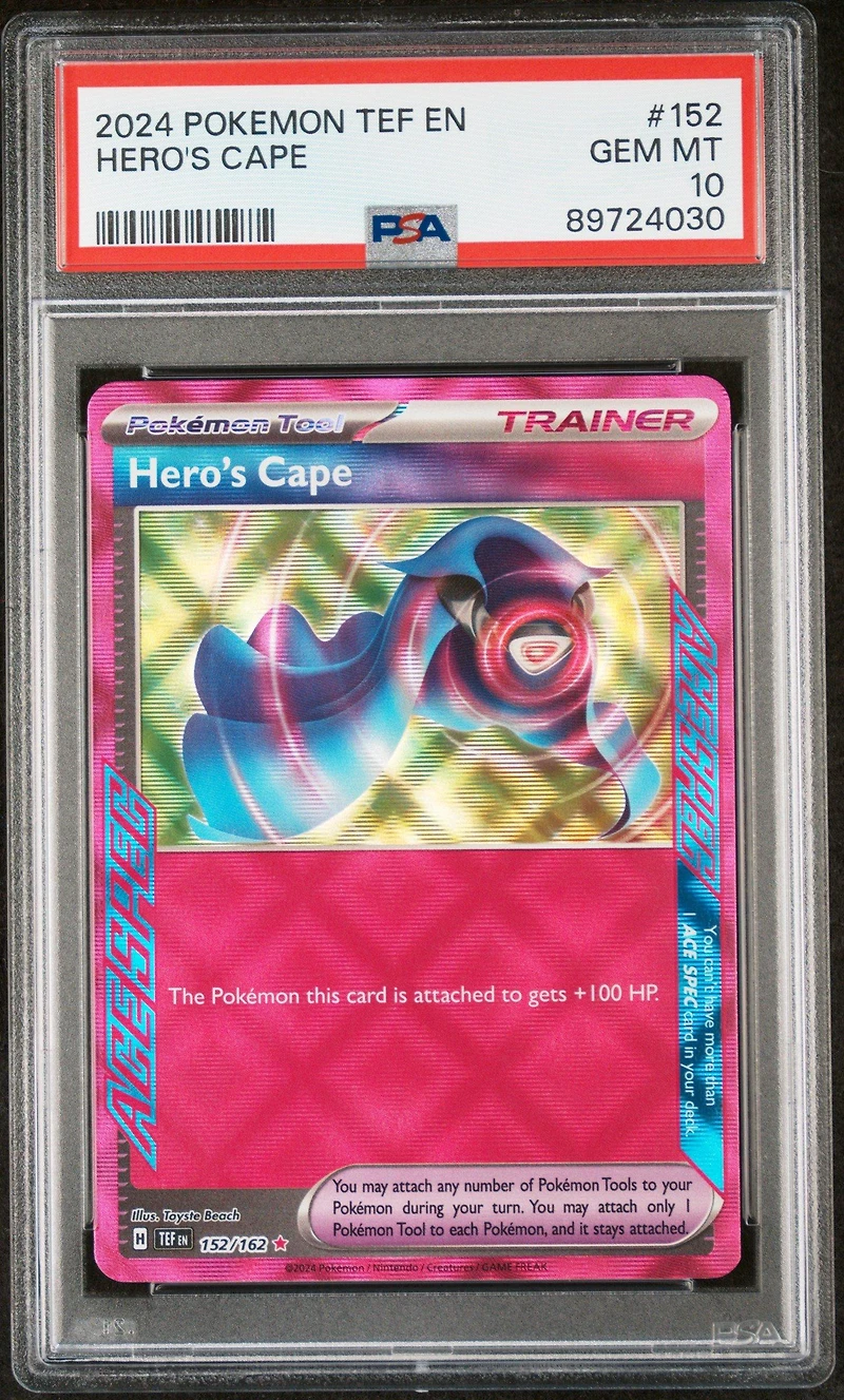 2024 Pokemon Tef En-temporal Forces 152 Hero's Cape PSA
