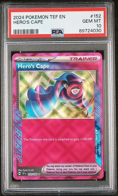 2024 Pokemon Tef En-temporal Forces 152 Hero's Cape PSA