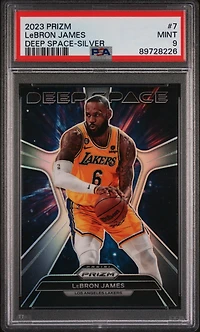 2023 Panini Prizm Deep Space 7 Lebron James Silver Prizm PSA 9