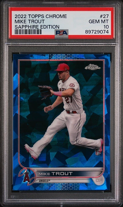2022 Topps Chrome Sapphire Edition 27 Mike Trout PSA 10