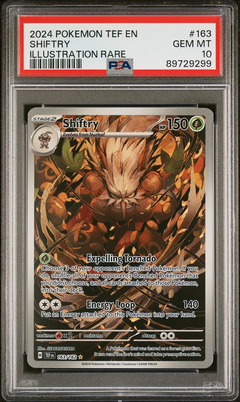 2024 Pokemon Tef En-temporal Forces 163 Shiftry Illustration Rare PSA 10