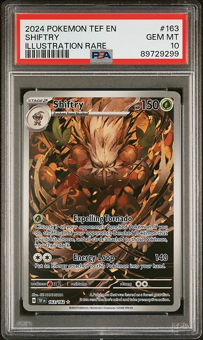 2024 Pokemon Tef En-temporal Forces 163 Shiftry Illustration Rare PSA 10
