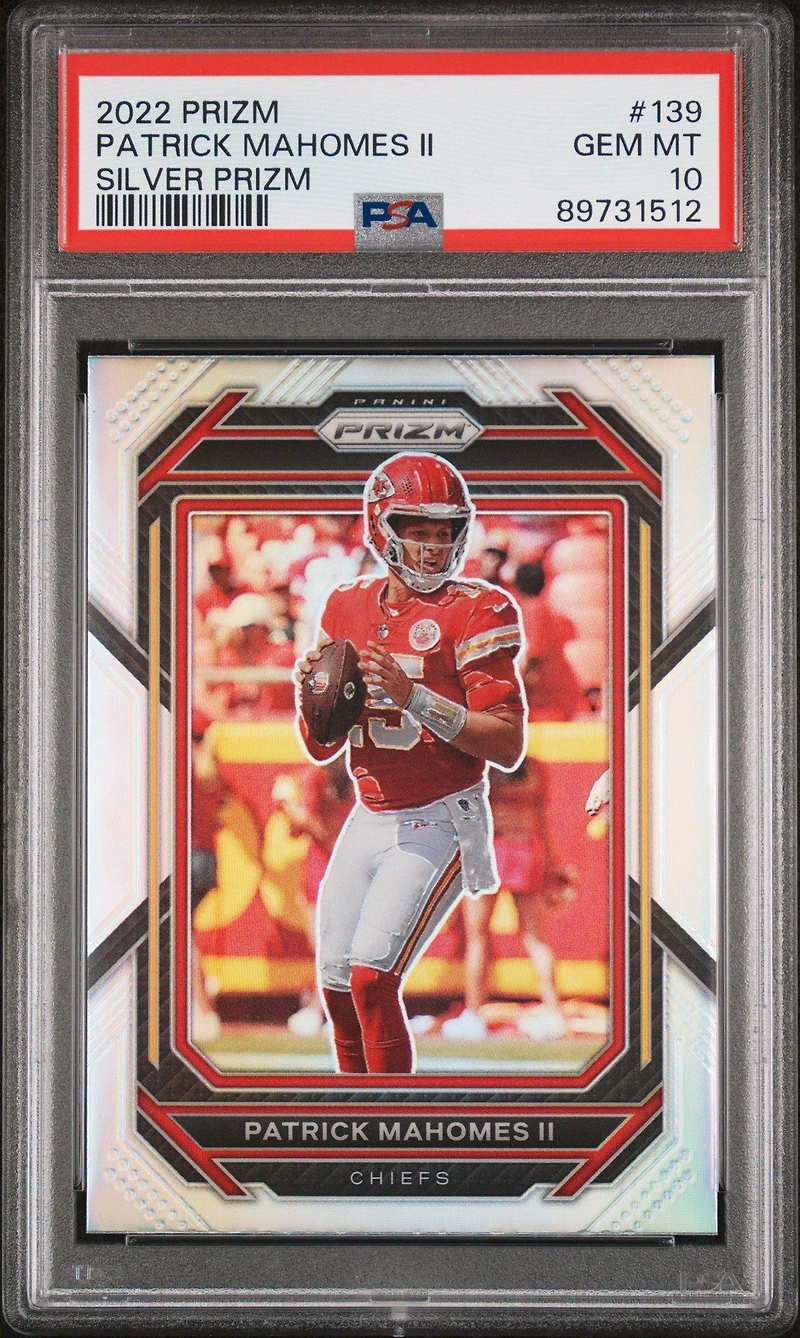 2022 Panini Prizm 139 Patrick Mahomes Ii Silver Prizm PSA 10