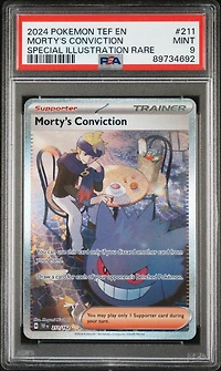 2024 Pokemon Tef En-temporal Forces 211 Morty's Conviction Special Illustration Rare PSA