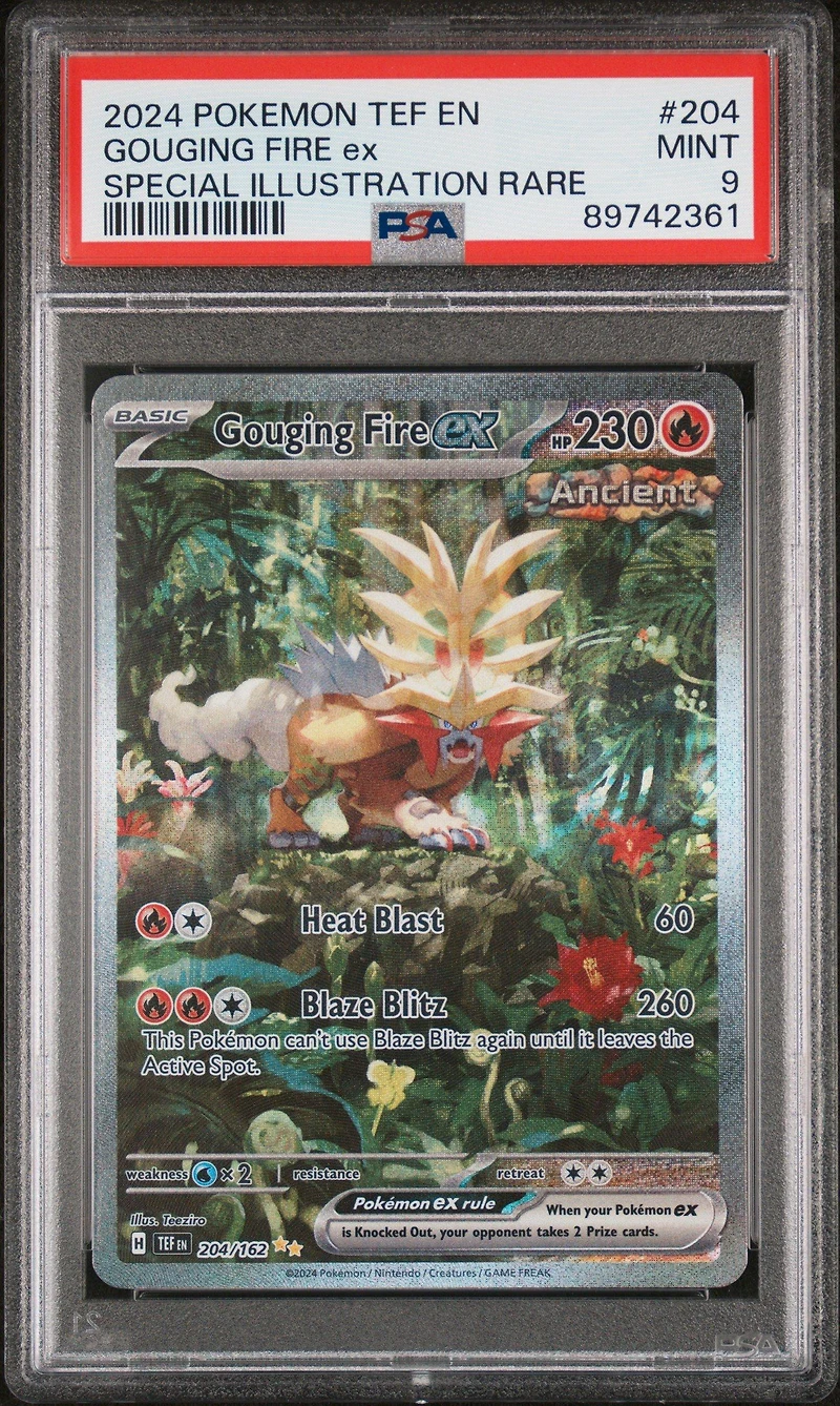 2024 Pokemon Tef En-temporal Forces 204 Gouging Fire Ex Special Illustration Rare PSA