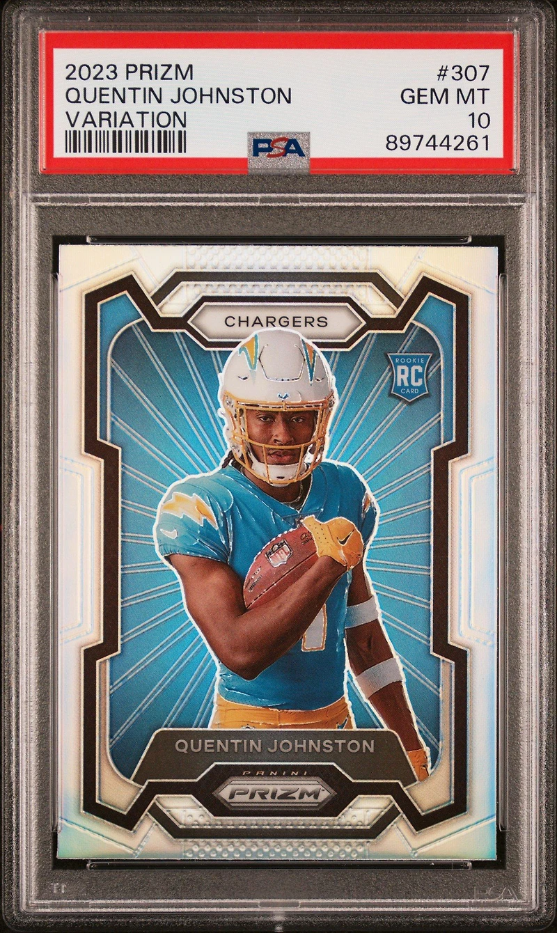 2023 Panini Prizm 307 Quentin Johnston Variation PSA 10