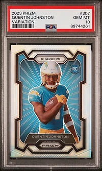 2023 Panini Prizm 307 Quentin Johnston Variation PSA 10