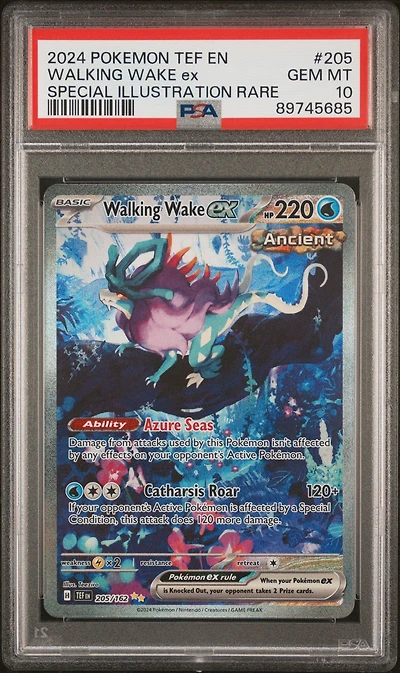 2024 Pokemon Tef En-temporal Forces 205 Walking Wake Ex Special Illustration Rare PSA
