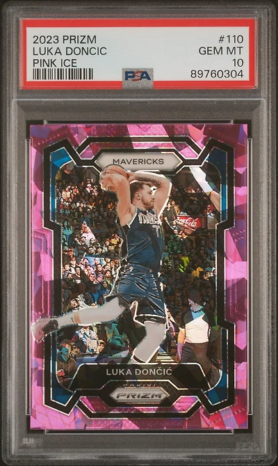 2023 Panini Prizm 110 Luka Doncic Pink Ice PSA 10