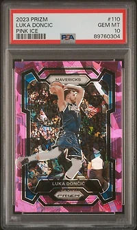 2023 Panini Prizm 110 Luka Doncic Pink Ice PSA 10