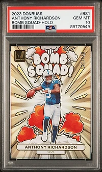 2023 Panini Donruss Bomb Squad Bs1 Anthony Richardson Holo PSA 10