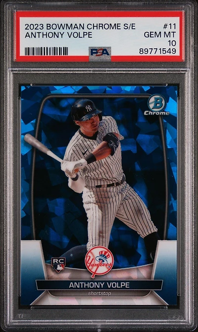 2023 Bowman Chrome Sapphire Edition 11 Anthony Volpe PSA 10