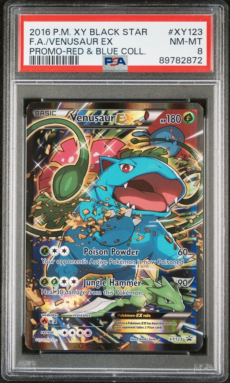 2016 Pokemon Xy Black Star Promo Xy123 F.a./venusaur Ex PSA 8