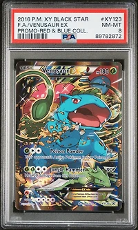 2016 Pokemon Xy Black Star Promo Xy123 F.a./venusaur Ex PSA 8