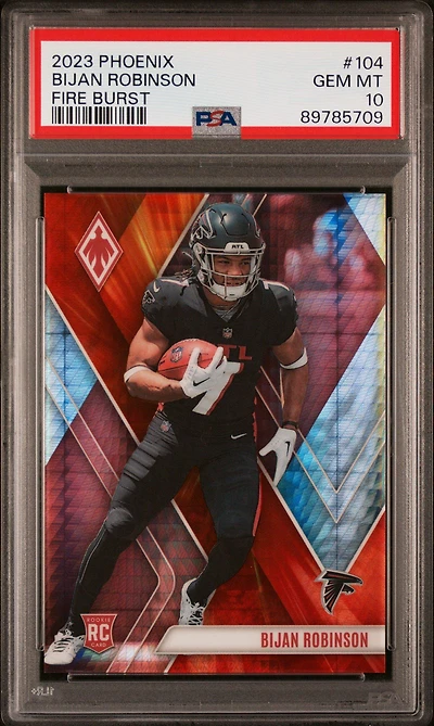 2023 Panini Phoenix 104 Bijan Robinson Fire Burst PSA 10
