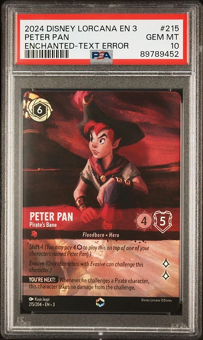 2024 Disney Lorcana En 3-into The Inklands 215 Peter Pan