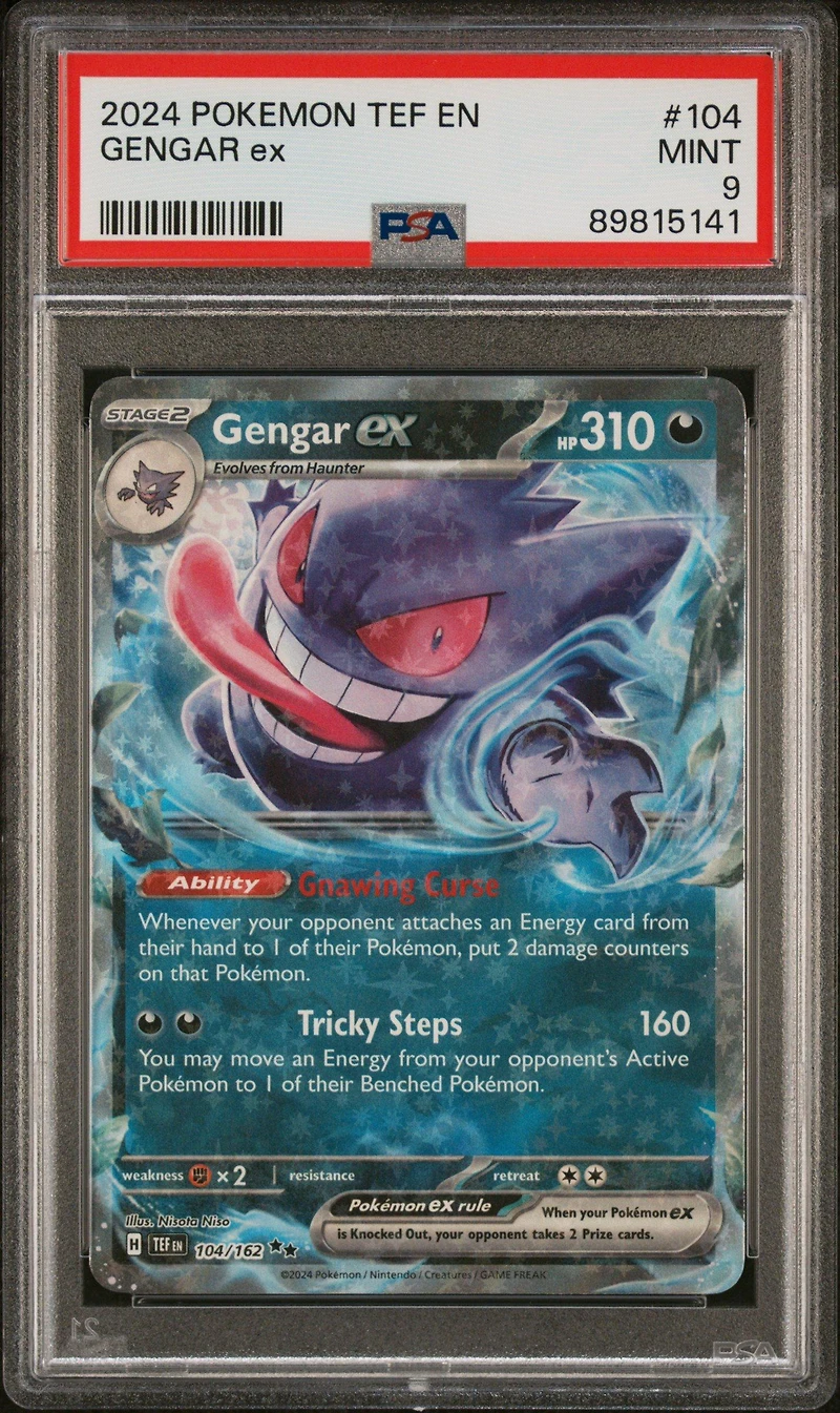 2024 Pokemon Tef En-temporal Forces Gengar Ex PSA