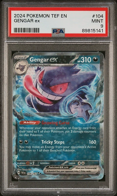 2024 Pokemon Tef En-temporal Forces Gengar Ex PSA