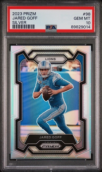 2023 Panini Prizm 98 Jared Goff Silver Prizm PSA 10