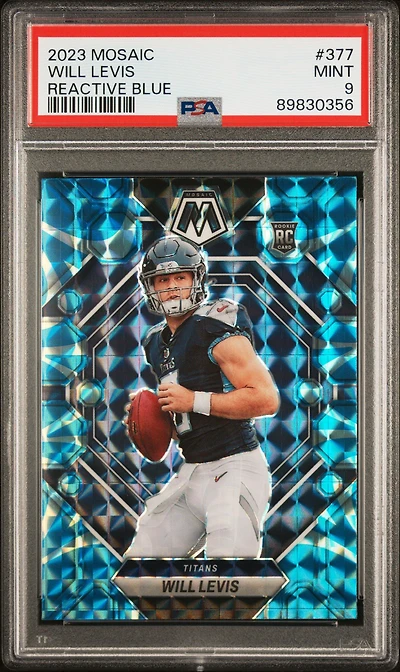 2023 Panini Mosaic 377 Will Levis Reactive Blue PSA 9