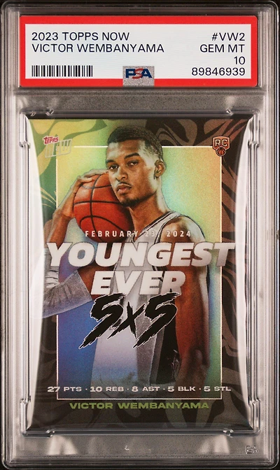 2023 Topps Now Vw2 Victor Wembanyama PSA