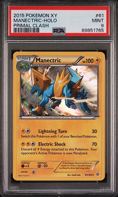 2015 Pokemon Xy Primal Clash 61 Manectric-holo PSA 9