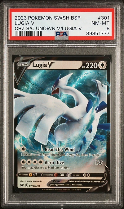 2023 Pokemon Swsh Black Star Promo 301 Lugia V PSA 8