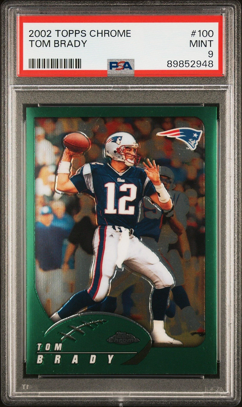 2002 Topps Chrome 100 Tom Brady PSA 9