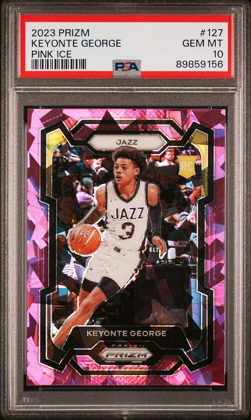 2023 Panini Prizm 127 Keyonte George Pink Ice PSA 10