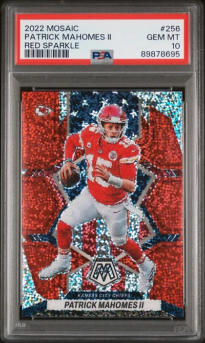 2022 Panini Mosaic 256 Patrick Mahomes Ii Red Sparkle PSA 10