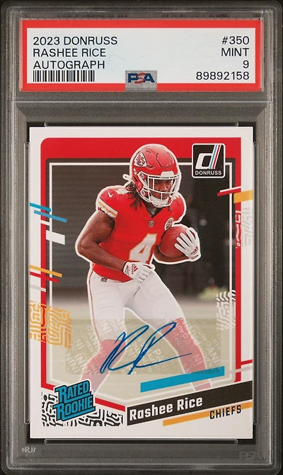 2023 Panini Donruss 350 Rashee Rice Autograph PSA 9