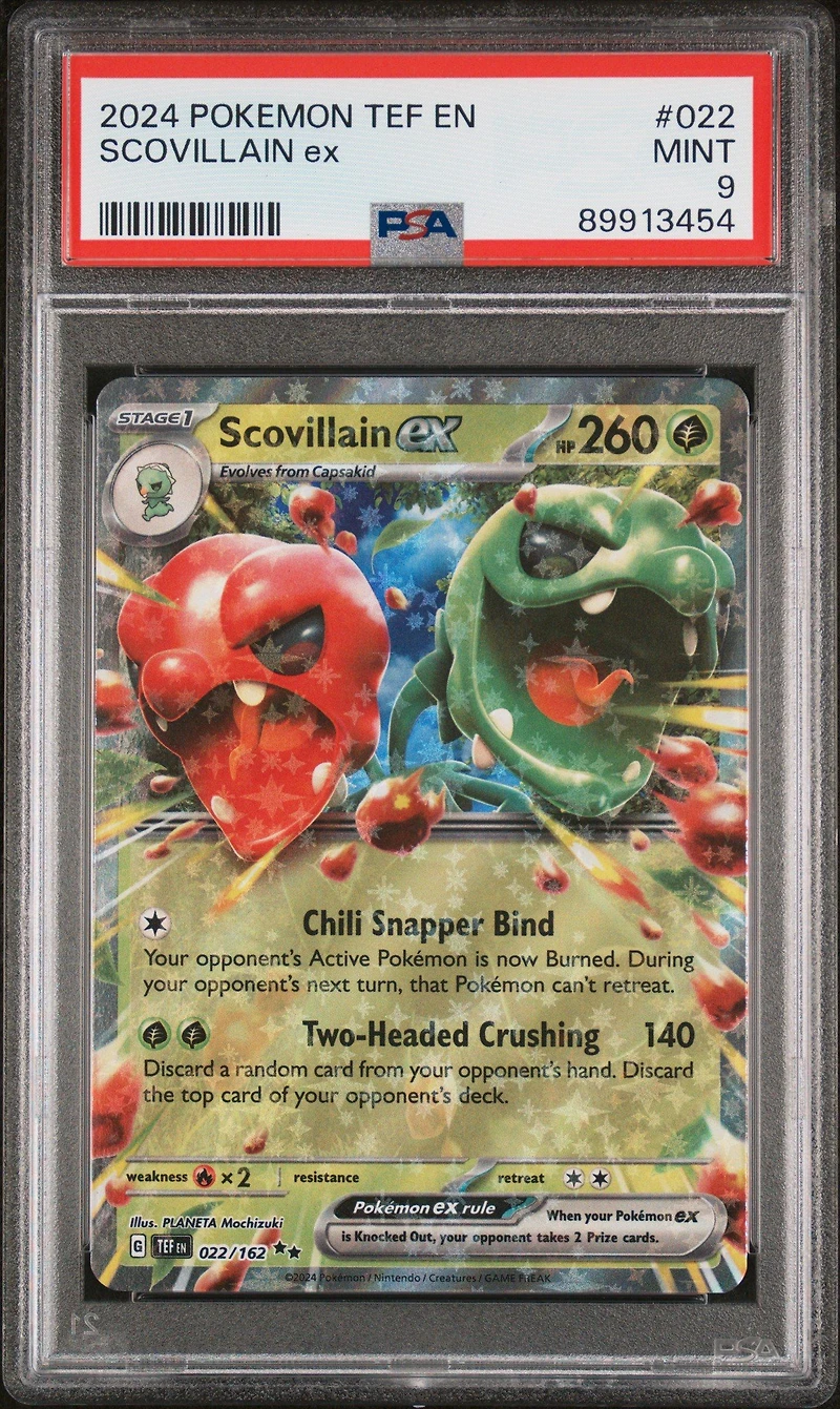 2024 Pokemon Tef En-temporal Forces 022 Scovillain Ex PSA 9