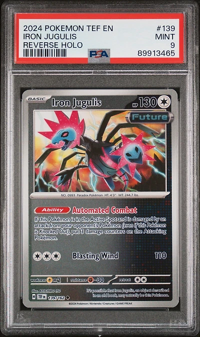 2024 Pokemon Tef En-temporal Forces 139 Iron Jugulis Reverse Holo PSA 9