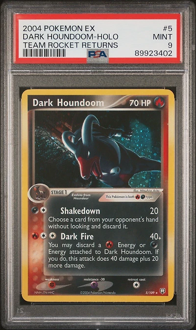 2004 Pokemon Ex Team Rocket Returns 5 Dark Houndoom PSA 9