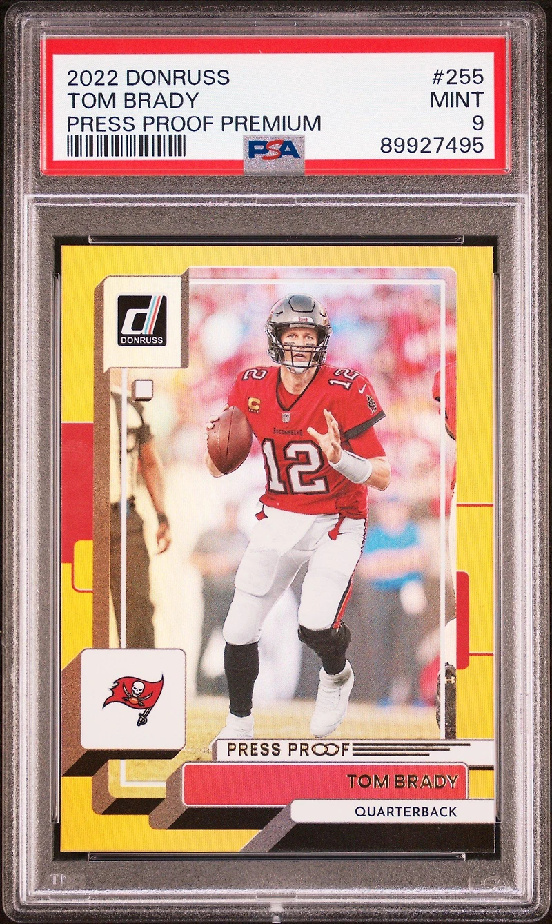 2022 Panini Donruss 255 Tom Brady Press Proof Premium PSA 9