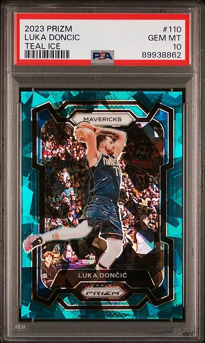 2023 Panini Prizm 110 Luka Doncic Teal Ice PSA 10