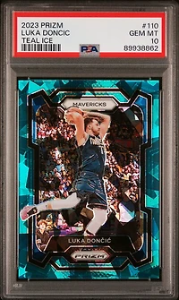 2023 Panini Prizm 110 Luka Doncic Teal Ice PSA 10