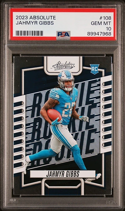 2023 Panini Absolute 108 Jahmyr Gibbs PSA 10