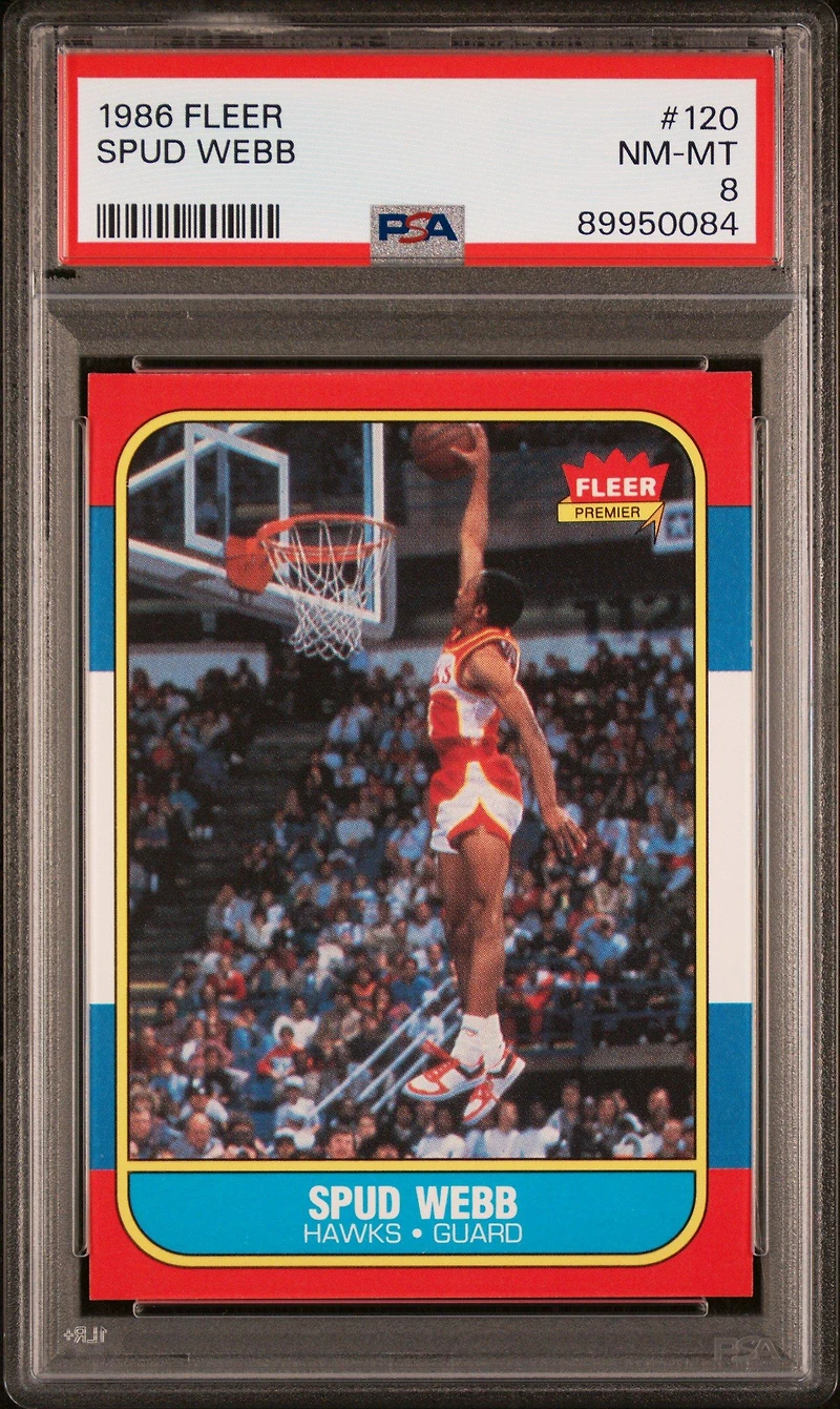 1986 Fleer 120 Spud Webb PSA 8