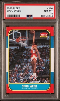 1986 Fleer 120 Spud Webb PSA 8