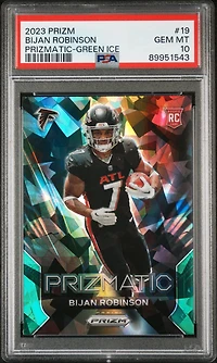 2023 Panini Prizm Prizmatic 19 Bijan Robinson Green Ice PSA 10