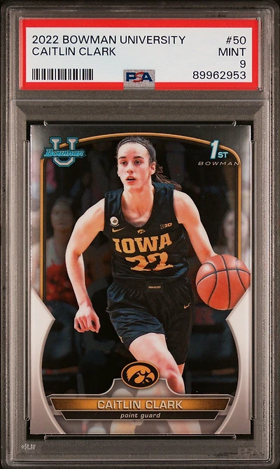 2022 Bowman Chrome University 50 Caitlin Clark PSA